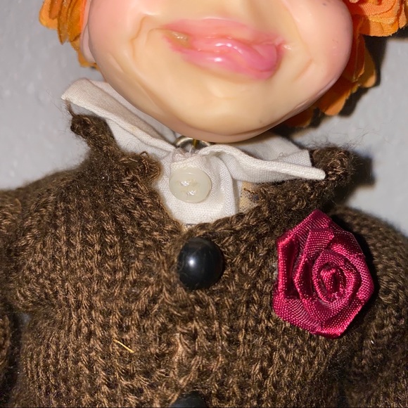 Handcrafted Whimsical Bespectacled Boy Marionette - Picture 4 of 11